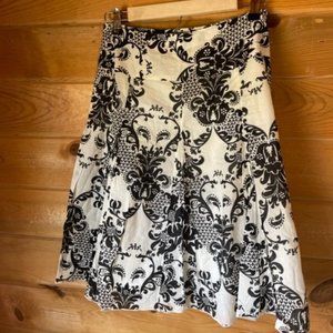 Fun and Floral Ivory & Black Skirt